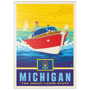 Darstellung des Puzzle Motivs puzzleplate Michigan: The Great Lakes State 500 Puzzle