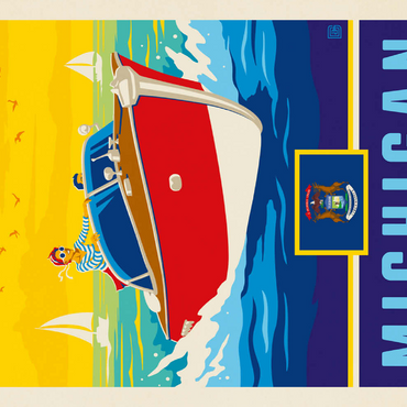 Darstellung des Puzzle Motivs Michigan: The Great Lakes State 500 Puzzle 3D Modell