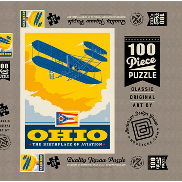 Darstellung des Puzzle Motivs Ohio: The Birthplace of Aviation 100 Puzzle Schachtel 3D Modell