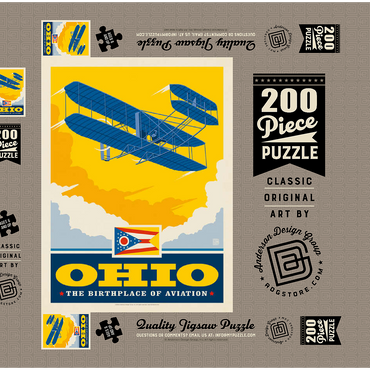 Darstellung des Puzzle Motivs Ohio: The Birthplace of Aviation 200 Puzzle Schachtel 3D Modell
