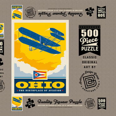 Darstellung des Puzzle Motivs Ohio: The Birthplace of Aviation 500 Puzzle Schachtel 3D Modell