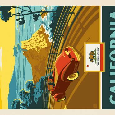 Darstellung des Puzzle Motivs California: The Golden State (Coastline) 100 Puzzle 3D Modell