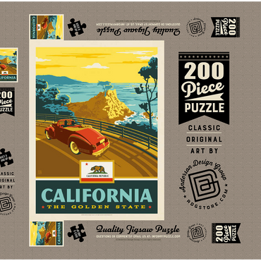 Darstellung des Puzzle Motivs California: The Golden State (Coastline) 200 Puzzle Schachtel 3D Modell