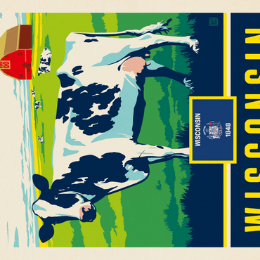 Darstellung des Puzzle Motivs Wisconsin: The Badger State 1000 Puzzle 3D Modell