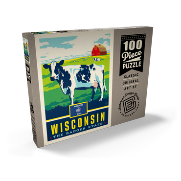 Darstellung des Puzzle Motivs Wisconsin: The Badger State 100 Puzzle Schachtel Ansicht2