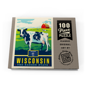 Darstellung des Puzzle Motivs Wisconsin: The Badger State 100 Puzzle Schachtel Ansicht3