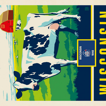 Darstellung des Puzzle Motivs Wisconsin: The Badger State 100 Puzzle 3D Modell