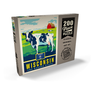 Darstellung des Puzzle Motivs Wisconsin: The Badger State 200 Puzzle Schachtel Ansicht2