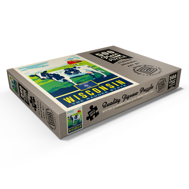 Darstellung des Puzzle Motivs Wisconsin: The Badger State 500 Puzzle Schachtel Ansicht1
