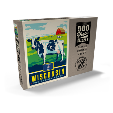 Darstellung des Puzzle Motivs Wisconsin: The Badger State 500 Puzzle Schachtel Ansicht2