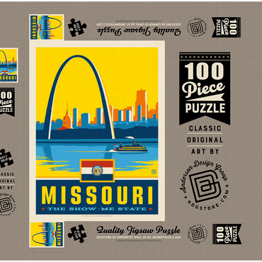 Darstellung des Puzzle Motivs Missouri: The Show-Me State 100 Puzzle Schachtel 3D Modell
