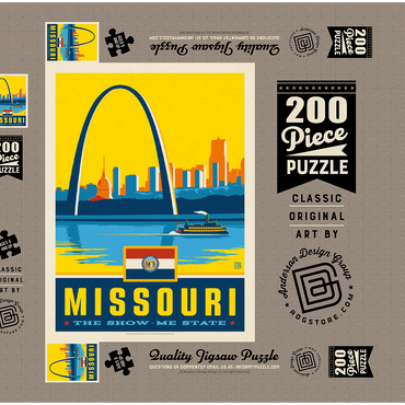 Darstellung des Puzzle Motivs Missouri: The Show-Me State 200 Puzzle Schachtel 3D Modell