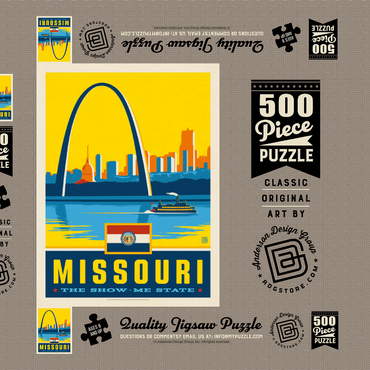 Darstellung des Puzzle Motivs Missouri: The Show-Me State 500 Puzzle Schachtel 3D Modell