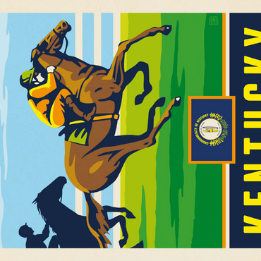 Darstellung des Puzzle Motivs Kentucky: The Bluegrass State 100 Puzzle 3D Modell