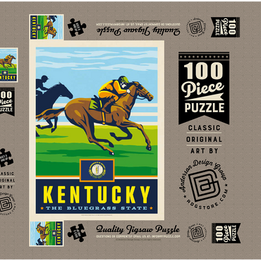 Darstellung des Puzzle Motivs Kentucky: The Bluegrass State 100 Puzzle Schachtel 3D Modell