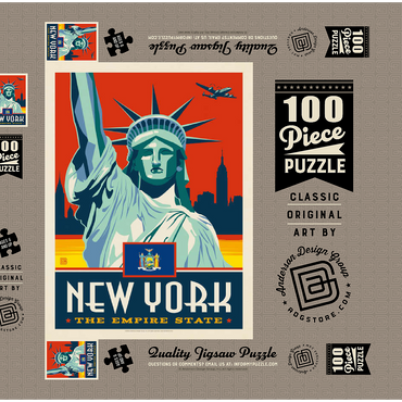 Darstellung des Puzzle Motivs New York: The Empire State 100 Puzzle Schachtel 3D Modell