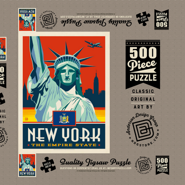 Darstellung des Puzzle Motivs New York: The Empire State 500 Puzzle Schachtel 3D Modell