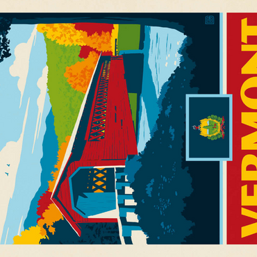 Darstellung des Puzzle Motivs Vermont: The Green Mountain State 100 Puzzle 3D Modell