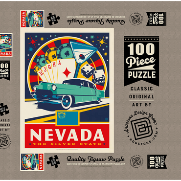 Darstellung des Puzzle Motivs Nevada: The Silver State 100 Puzzle Schachtel 3D Modell