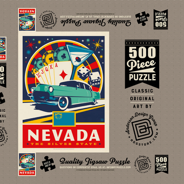 Darstellung des Puzzle Motivs Nevada: The Silver State 500 Puzzle Schachtel 3D Modell