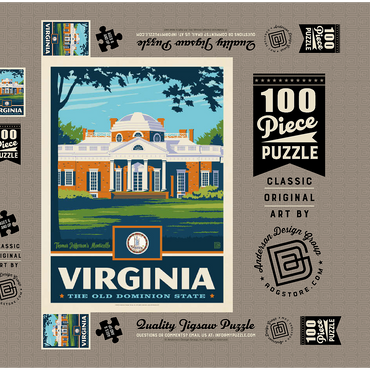 Darstellung des Puzzle Motivs Virginia: The Old Dominion State 100 Puzzle Schachtel 3D Modell