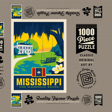 Darstellung des Puzzle Motivs Mississippi: The Magnolia State 1000 Puzzle Schachtel 3D Modell