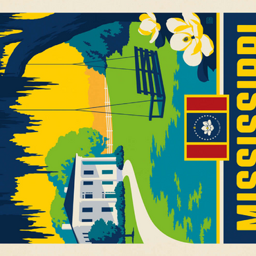 Darstellung des Puzzle Motivs Mississippi: The Magnolia State 200 Puzzle 3D Modell