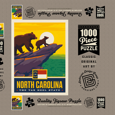 Darstellung des Puzzle Motivs North Carolina: The Tar Heel State 1000 Puzzle Schachtel 3D Modell