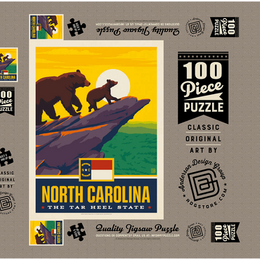 Darstellung des Puzzle Motivs North Carolina: The Tar Heel State 100 Puzzle Schachtel 3D Modell