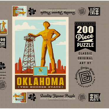 Darstellung des Puzzle Motivs Oklahoma: The Sooner State 200 Puzzle Schachtel 3D Modell