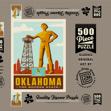 Darstellung des Puzzle Motivs Oklahoma: The Sooner State 500 Puzzle Schachtel 3D Modell