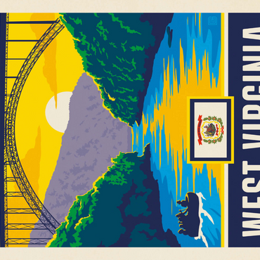 Darstellung des Puzzle Motivs West Virginia: The Mountain State 1000 Puzzle 3D Modell