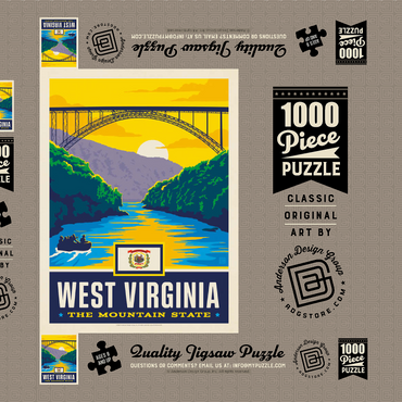 Darstellung des Puzzle Motivs West Virginia: The Mountain State 1000 Puzzle Schachtel 3D Modell