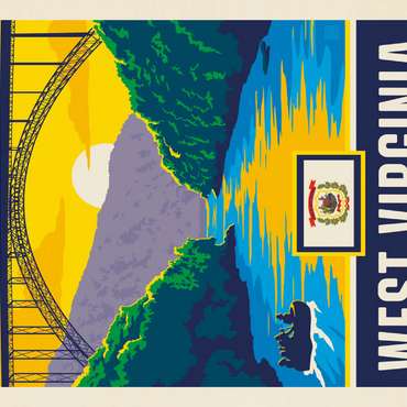 Darstellung des Puzzle Motivs West Virginia: The Mountain State 100 Puzzle 3D Modell