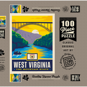 Darstellung des Puzzle Motivs West Virginia: The Mountain State 100 Puzzle Schachtel 3D Modell