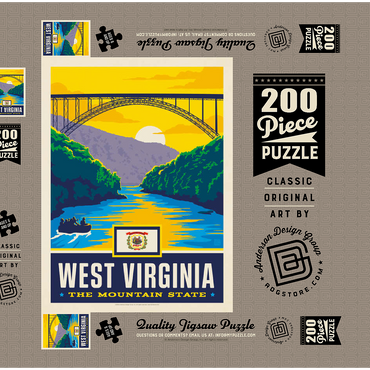 Darstellung des Puzzle Motivs West Virginia: The Mountain State 200 Puzzle Schachtel 3D Modell