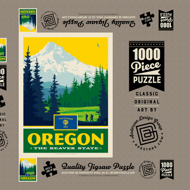 Darstellung des Puzzle Motivs Oregon: The Beaver State 1000 Puzzle Schachtel 3D Modell