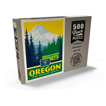 Darstellung des Puzzle Motivs Oregon: The Beaver State 500 Puzzle Schachtel Ansicht2