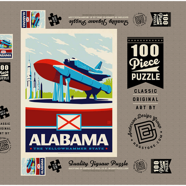 Darstellung des Puzzle Motivs Alabama: The Yellowhammer State 100 Puzzle Schachtel 3D Modell