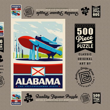 Darstellung des Puzzle Motivs Alabama: The Yellowhammer State 500 Puzzle Schachtel 3D Modell