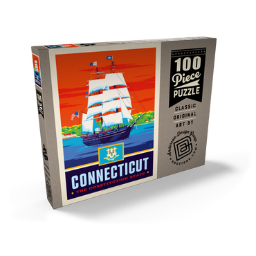 Darstellung des Puzzle Motivs Connecticut: The Constitution State 100 Puzzle Schachtel Ansicht2