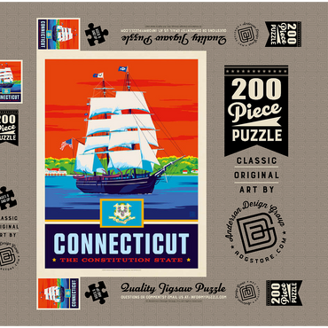 Darstellung des Puzzle Motivs Connecticut: The Constitution State 200 Puzzle Schachtel 3D Modell