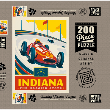 Darstellung des Puzzle Motivs Indiana: The Hoosier State 200 Puzzle Schachtel 3D Modell