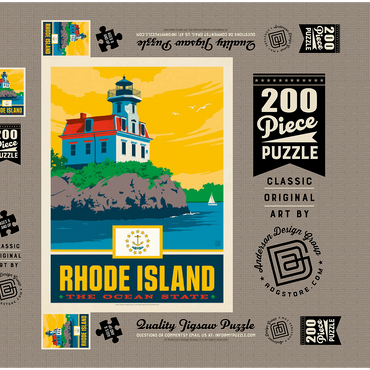 Darstellung des Puzzle Motivs Rhode Island: The Ocean State 200 Puzzle Schachtel 3D Modell