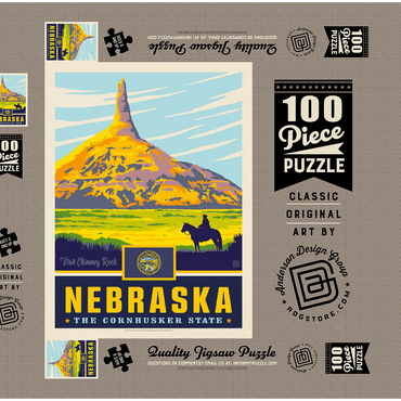 Darstellung des Puzzle Motivs Nebraska: The Cornhusker State 100 Puzzle Schachtel 3D Modell