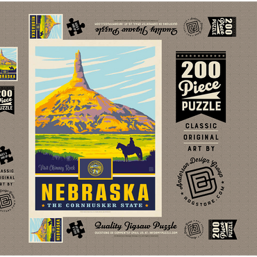 Darstellung des Puzzle Motivs Nebraska: The Cornhusker State 200 Puzzle Schachtel 3D Modell