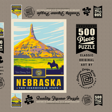 Darstellung des Puzzle Motivs Nebraska: The Cornhusker State 500 Puzzle Schachtel 3D Modell