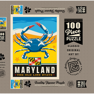Darstellung des Puzzle Motivs Maryland: The Old Line State 100 Puzzle Schachtel 3D Modell