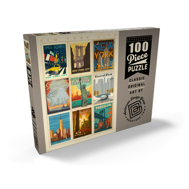 Darstellung des Puzzle Motivs New York City: Multi-Image Print - Edition 1, Vintage Poster 100 Puzzle Schachtel Ansicht2