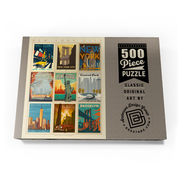 Darstellung des Puzzle Motivs New York City: Multi-Image Print - Edition 1, Vintage Poster 500 Puzzle Schachtel Ansicht3